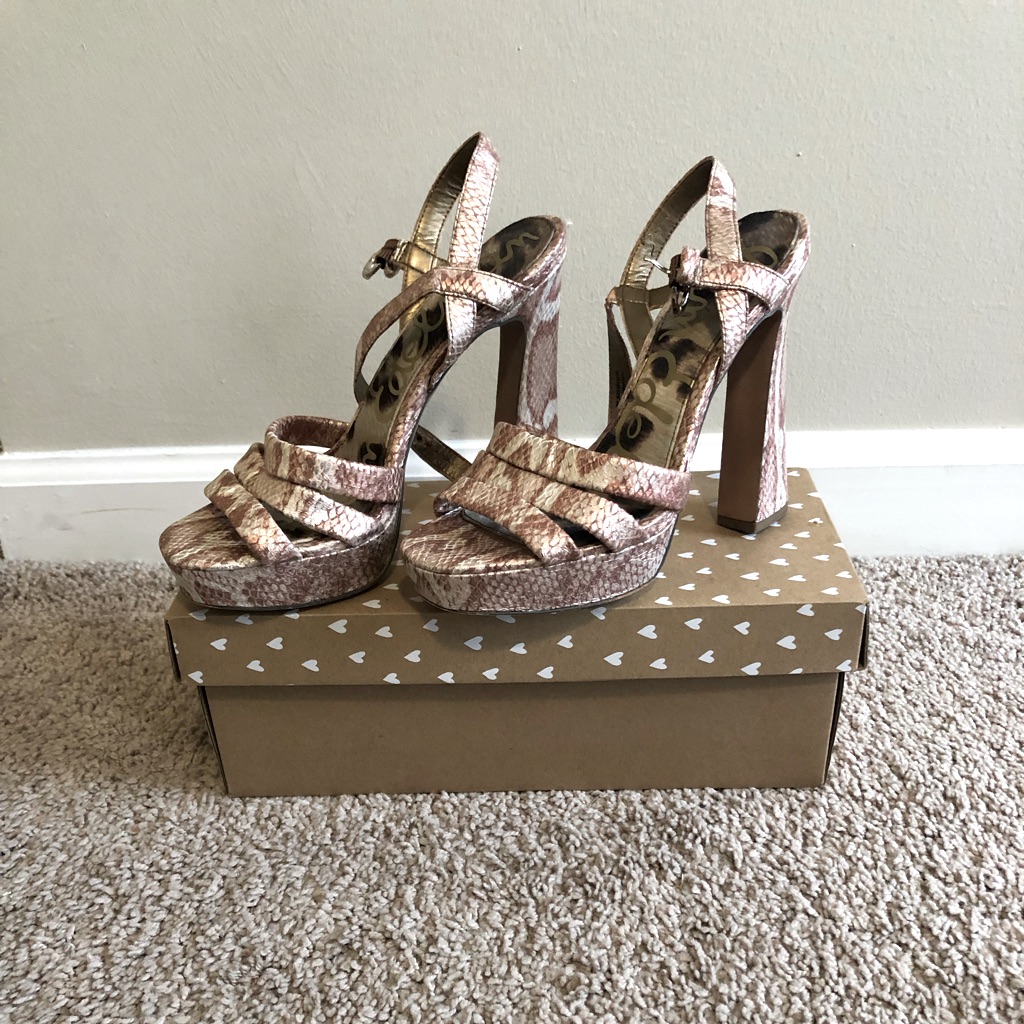 Python Print Sam Edelman Block Heels